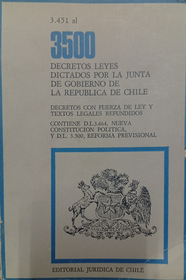 3.451 al 3.500 Decretos Leyes dictados por la Junta de Gobierno de la República de Chile