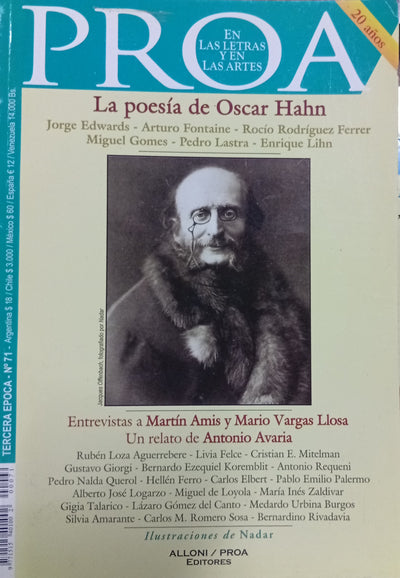 Proa. En las Letras y en las Artes Nº 71: La poesía de Óscar Hahn