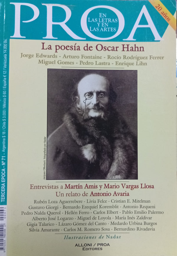 Proa. En las Letras y en las Artes Nº 71: La poesía de Óscar Hahn