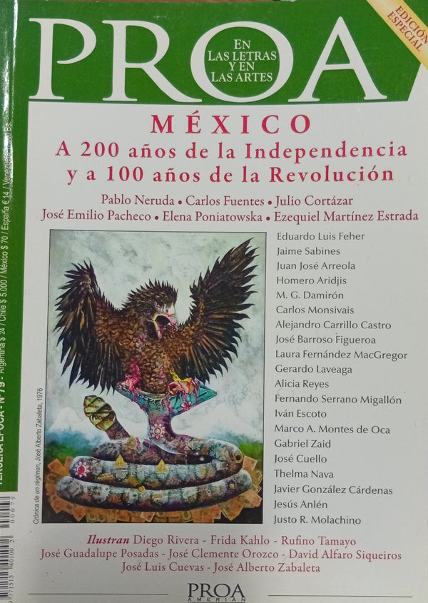 Proa. En las Letras y en las Artes Nº 79: México. A 200 años de la Independencia y a 100 años de la Revolución