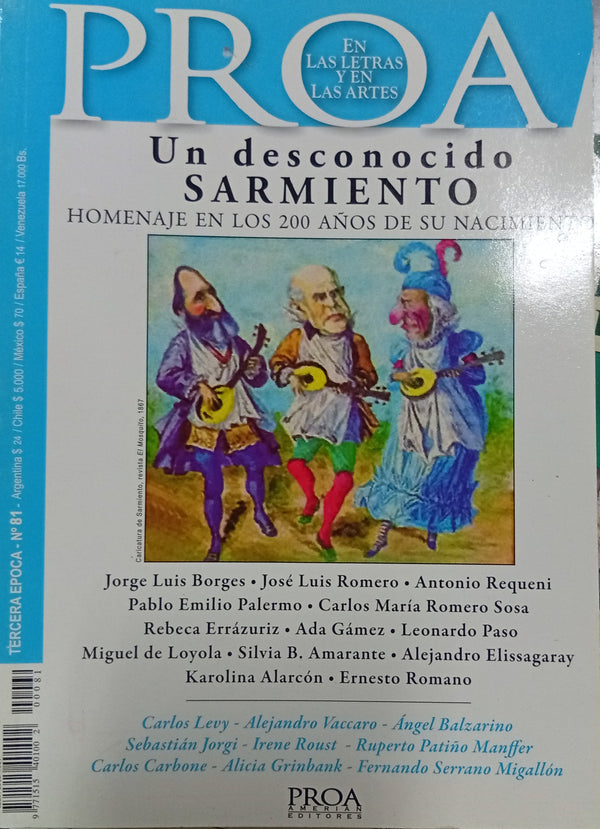 Proa. En las Letras y en las Artes Nº 81: Un desconocido Sarmiento. Homenaje en los 200 años de su nacimiento