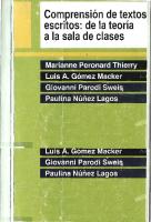 Comprension de Textos Escritos de La Teoria