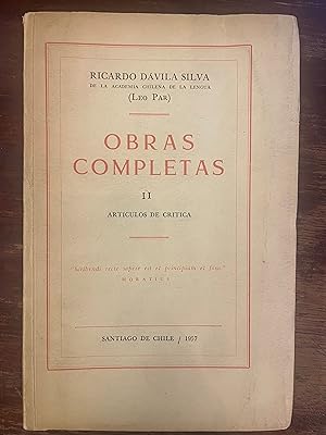 OBRAS COMPLETAS II: ARTICULOS DE CRITICA
