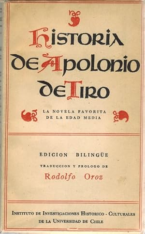 Historia De Apolonio De Tiro, Edicion Bilingue