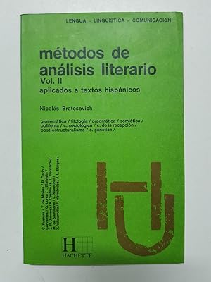 Métodos de análisis literario II, aplicados a textos hispánicos