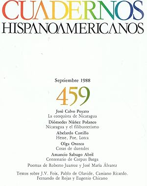CUADERNOS HISPANOAMERICANOS. SEPTIEMBRE 1988. Nº 459