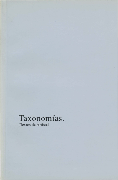 Taxonomías (Textos de artista)
