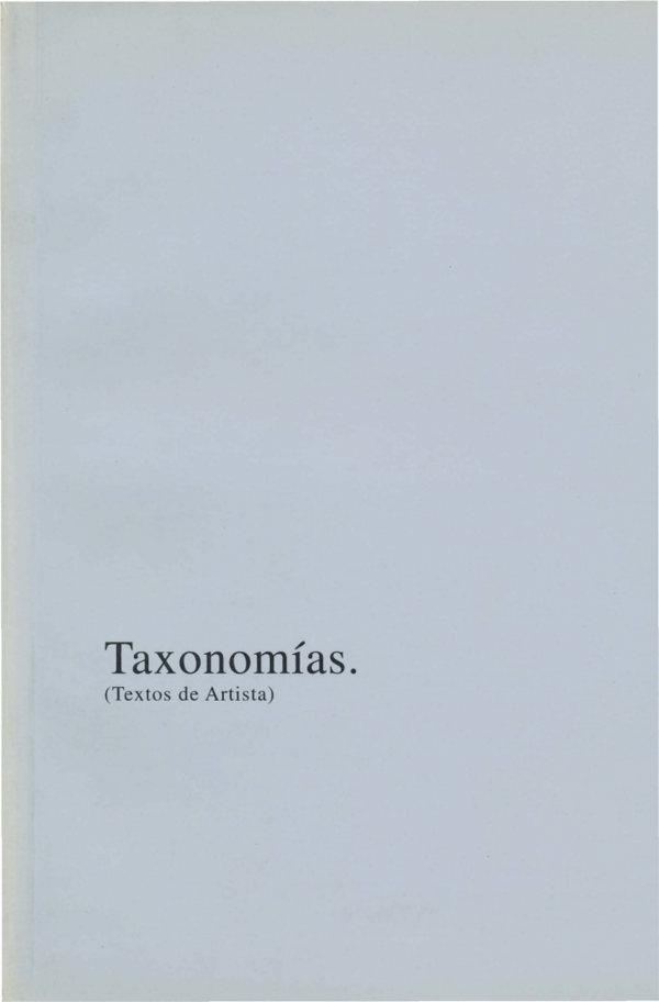 Taxonomías (Textos de artista)