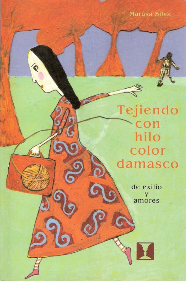 Tejiendo con hilo color damasco